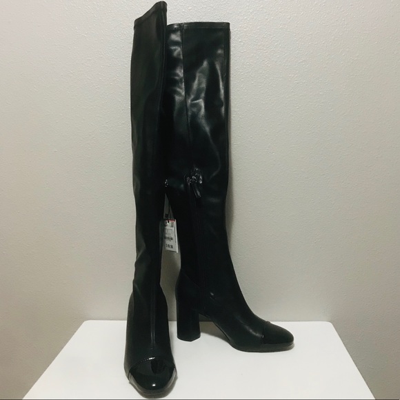 Zara Shoes - Zara Over the Knee high heel cap toe boots